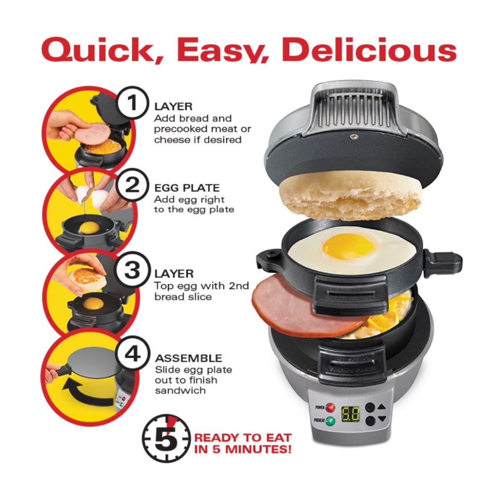 Breakfast Sandwich Maker with Timer